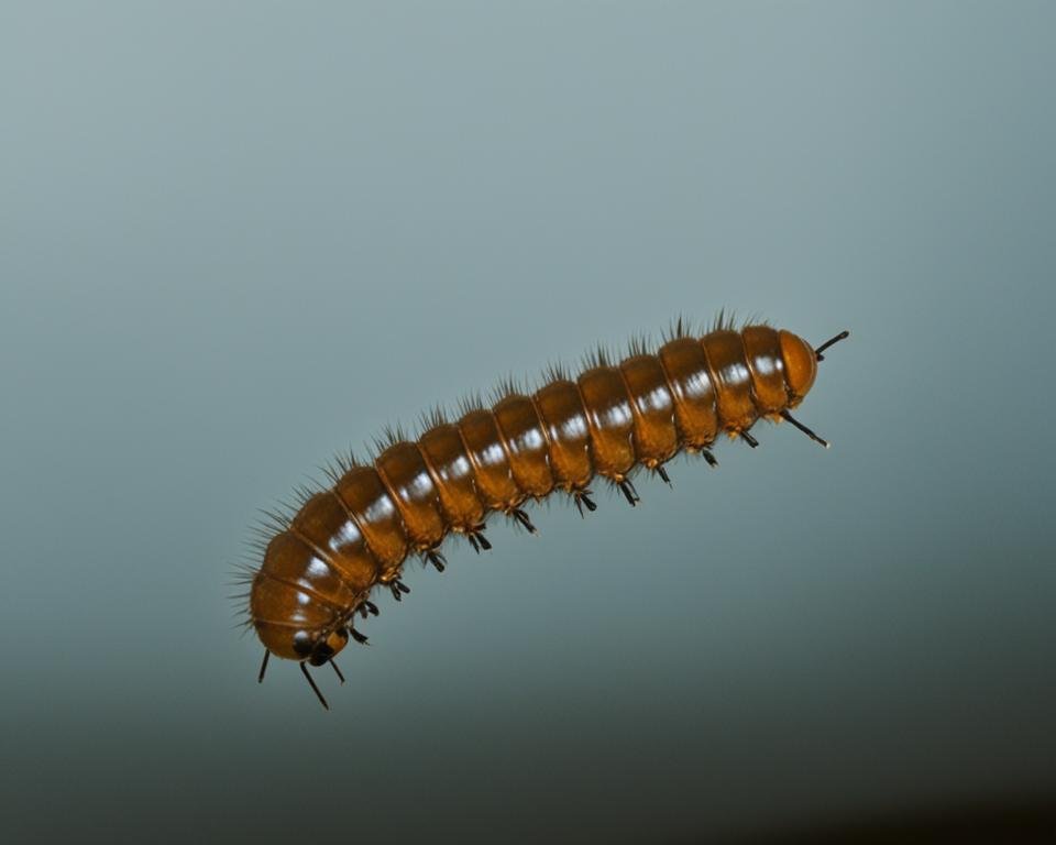 Identification de larve marron au plafond d'une maison