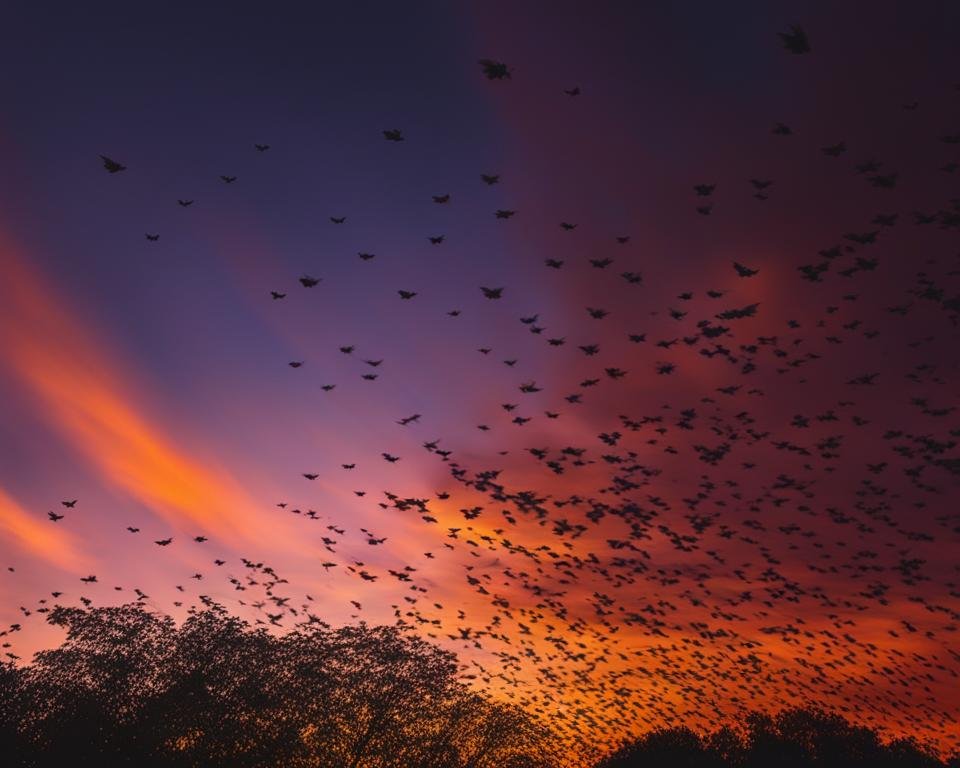 Insectes volants à la tombée de la nuit?