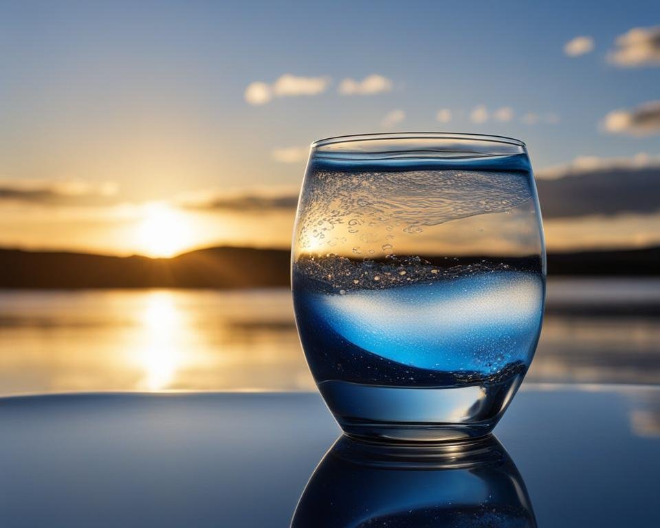 agitation et formation de bulles dans un verre d'eau