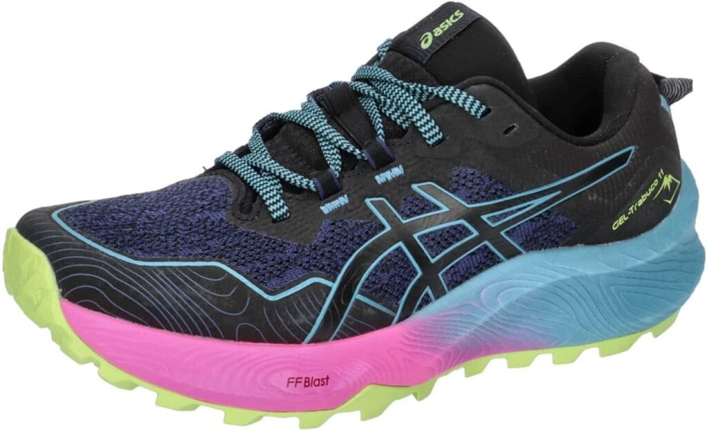 ASICS Fujitrabuco 11 Donna Chaussures de Course de Trail Bleu Jaune ASICS Fujitrabuco 11 Donna Chaussures de Course de Trail Bleu Jaune