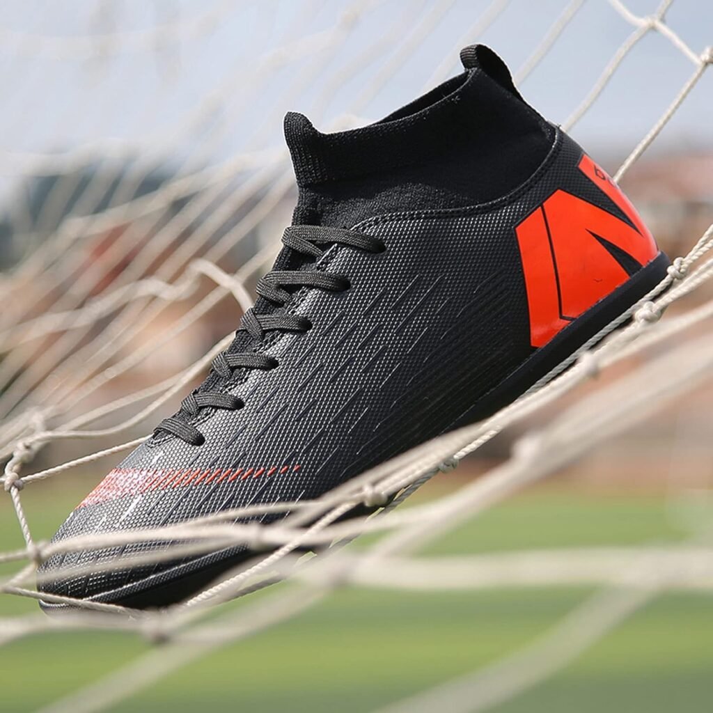 CERYTHRINA Chaussures de Football Compétition Mixte Enfant Homme High Top Spike Crampons Chaussures de Foot pour Chaussures de Course