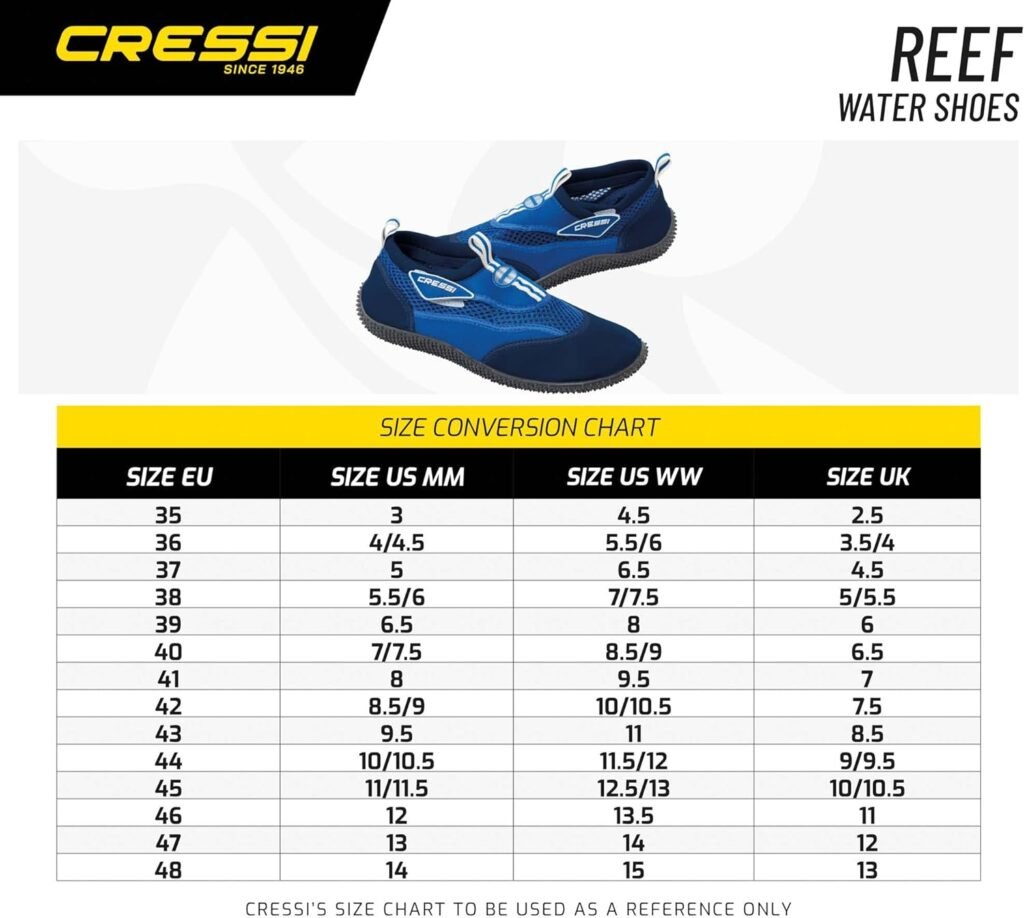 Cressi Reef Shoes-Chaussures Adaptées à la Mer et Aux Sports Nautiques, Adultes et Enfants Unisexe Cressi Reef Shoes-Chaussures Adaptées à la Mer et Aux Sports Nautiques, Adultes et Enfants Unisexe