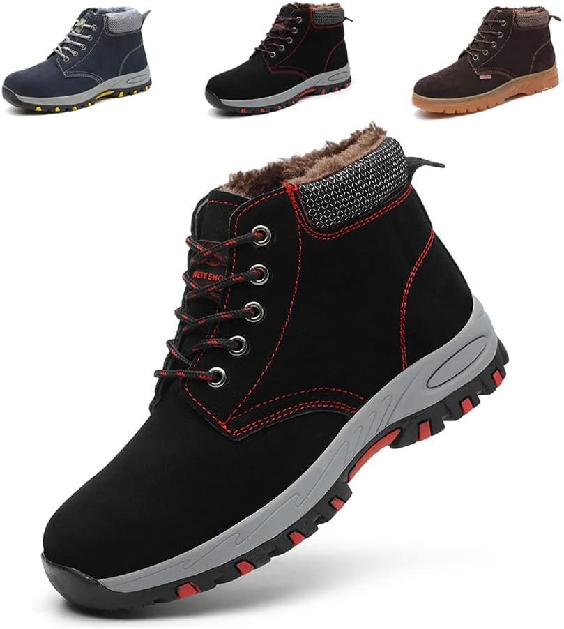 DRECAGE Chaussure de Sécurité fourrées en Acier Toe Chaude pour Hiver Basket de Travail Basket Respirant Anti-crevaison Chaussures de Protection Black 42 EU DRECAGE Chaussure de Sécurité fourrées en Acier Toe Chaude pour Hiver Basket de Travail Basket Respirant Anti-crevaison Chaussures de Protection Black 42 EU