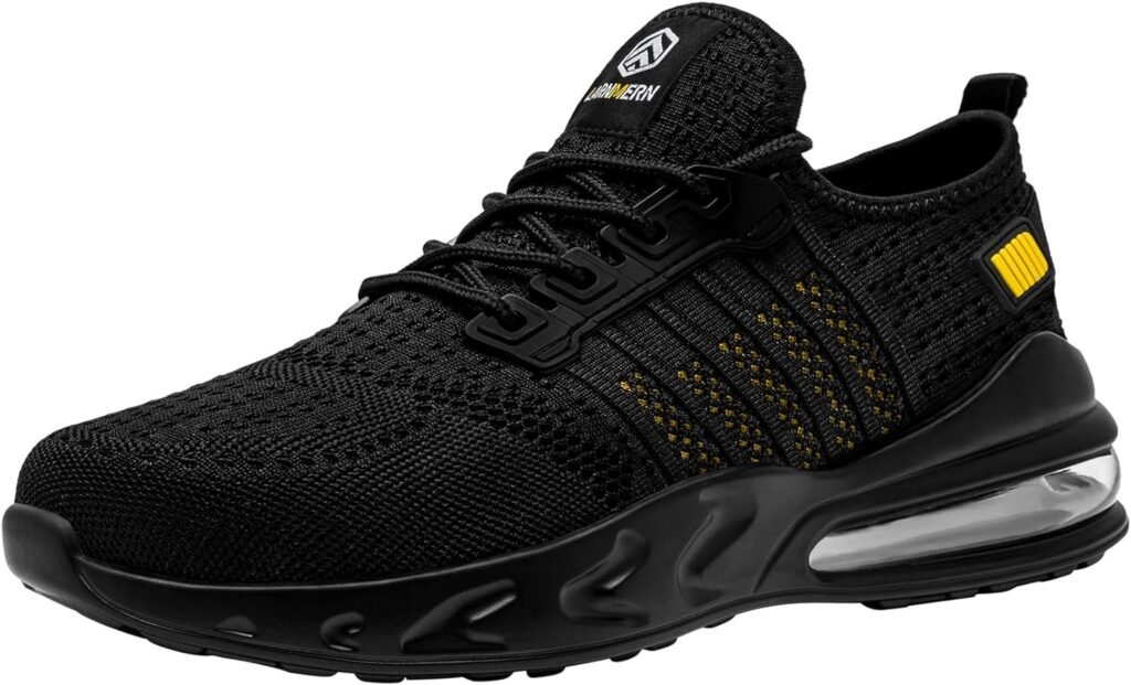 LARNMERN Chaussures de Sécurité Homme Confortable Baskets de Travail Protection Embout Acier Antidérapante SRC Legere Chaussures de Travail Respirante