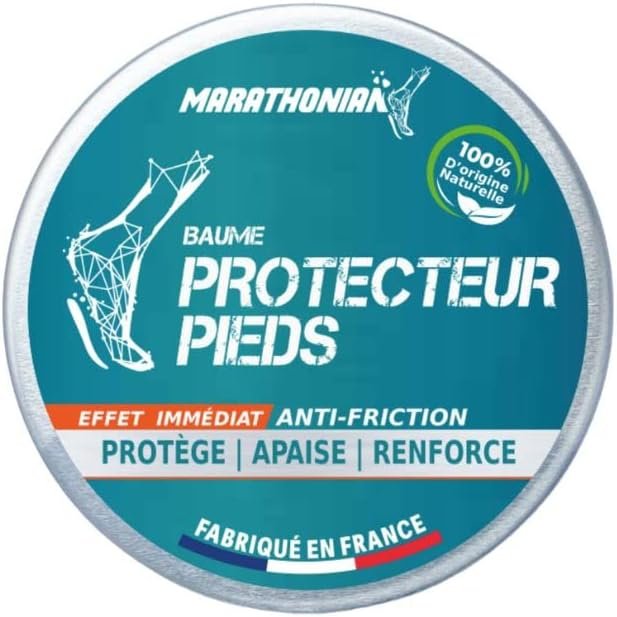 Marathonian - Baume Protecteur Pieds - 3 en 1 - Protège/Apaise/Renforce - Soin des Pieds Anti-frottement - 100% dorigine Naturelle - Fabriqué en France - testé cliniquement Marathonian - Baume Protecteur Pieds - 3 en 1 - Protège/Apaise/Renforce - Soin des Pieds Anti-frottement - 100% dorigine Naturelle - Fabriqué en France - testé cliniquement
