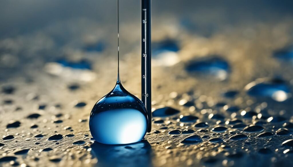 mesure de la température des gouttes de pluie