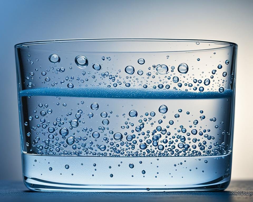 pression atmosphérique et bulles dans un verre d'eau