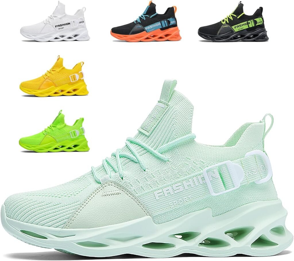 SSERHEHK Chaussures de Sport Homme Femme Chaussures de Sport Running Chaussures de Course légères et élégantes Noir Blanc Gris Or 36EU-46 EU