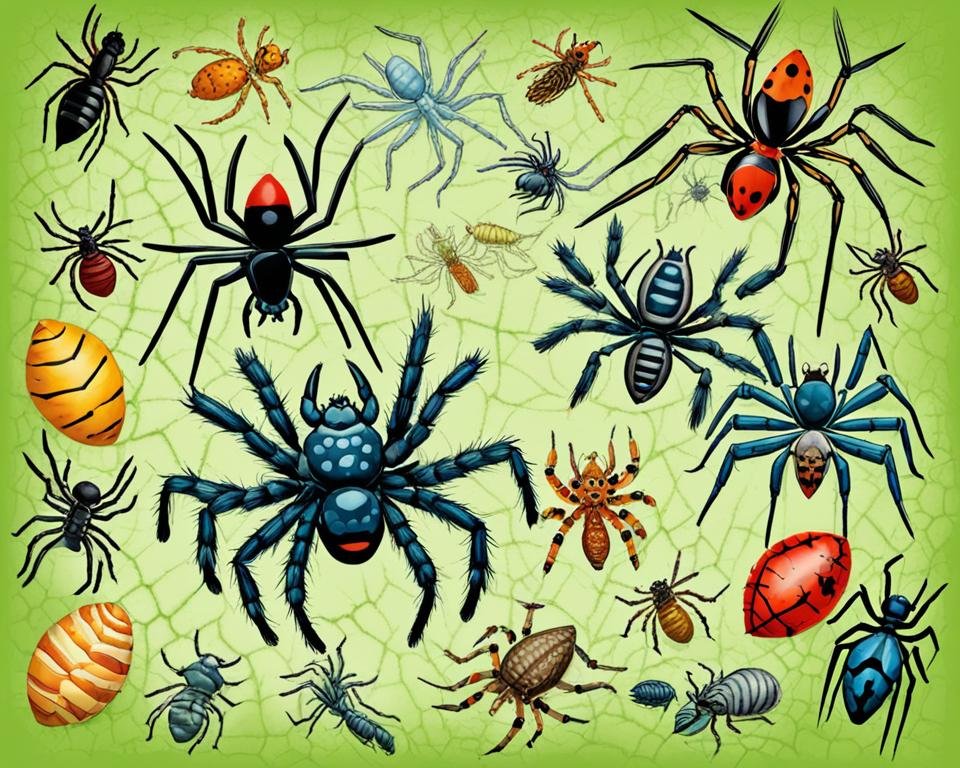 traits caractéristiques des araignées et des larves