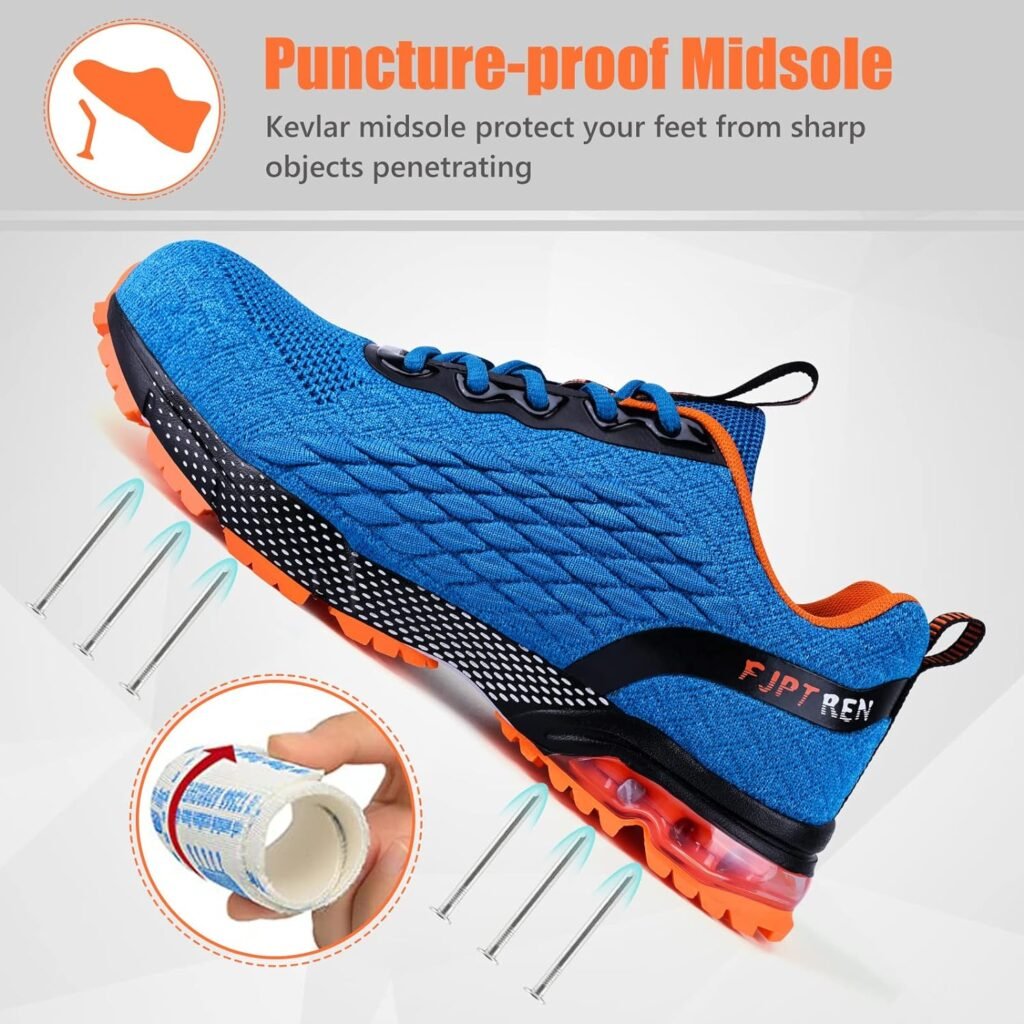 WYSFLY Chaussures de Sécurité pour Hommes Chaussures de Sécurité à Embout dacier Chaussures de Travail Matelassées et Protectrices Baskets Chantiers et Industrie Bleu 42EU WYSFLY Chaussures de Sécurité pour Hommes Chaussures de Sécurité à Embout dacier Chaussures de Travail Matelassées et Protectrices Baskets Chantiers et Industrie Bleu 42EU